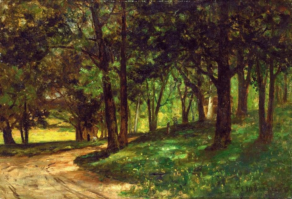 Edward Mitchell Bannister landscape with trees